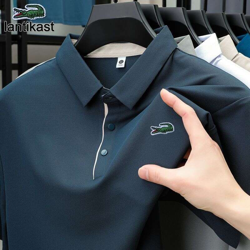 Noble Crocodile Summer Ice Silk Short Sleeve Men's Polo Shirt Moisture Absorption Quick Dry Cool designer hoodie Business Casual Turn-down Collar