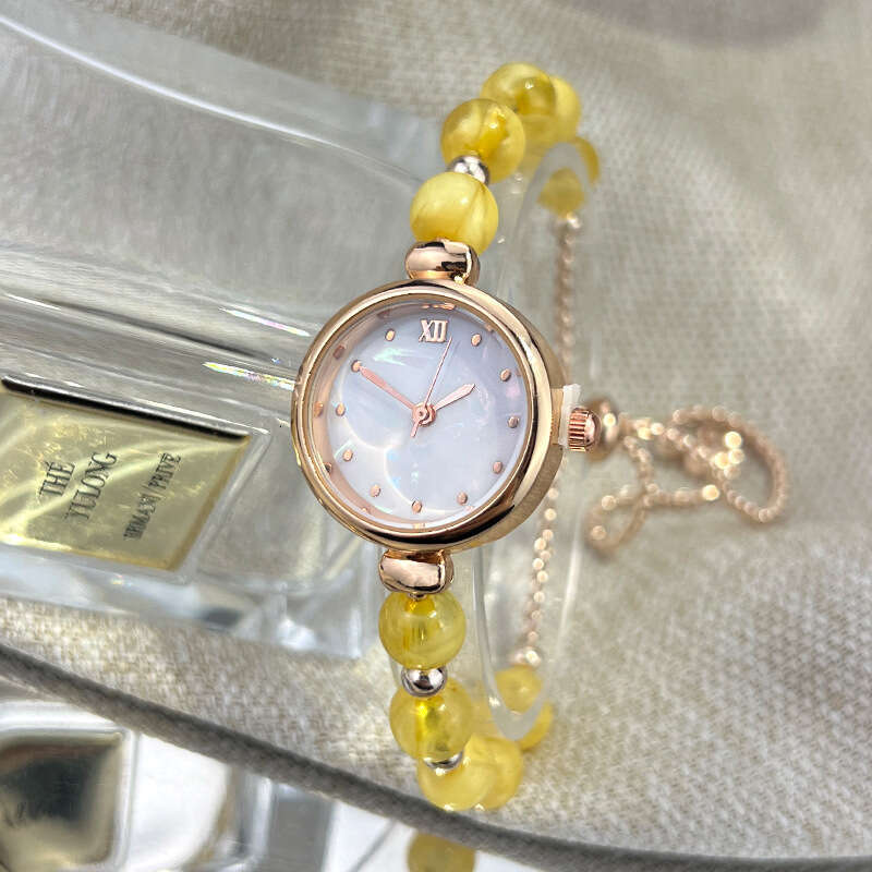 New Pearl Bracelet Women's Quartz Niche Light Luxury Small Dial Pull Adjustable Watch Hot Item designer