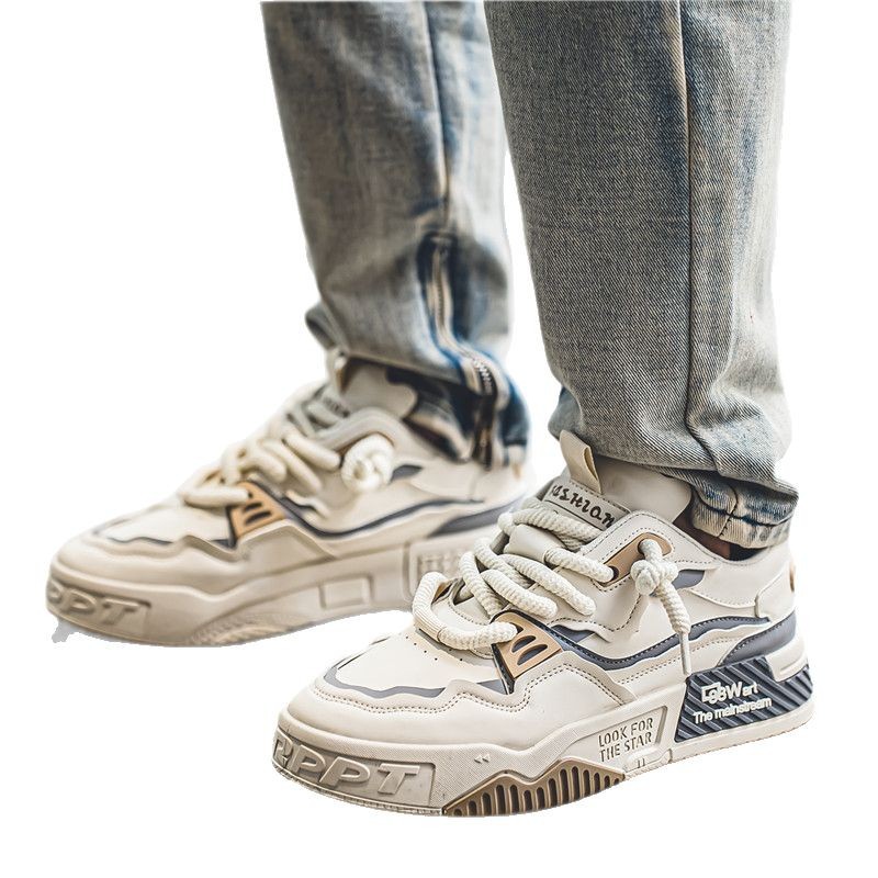 New Free shipping casual shoes men's thick soled flat shoes anti slip casual sports trend