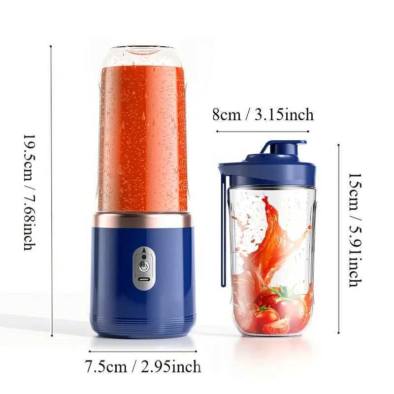 Portable electric juicer - double cups - 400 ml - USB fruit blender - mixer - for making juice, smoothies, and ice cream C251113