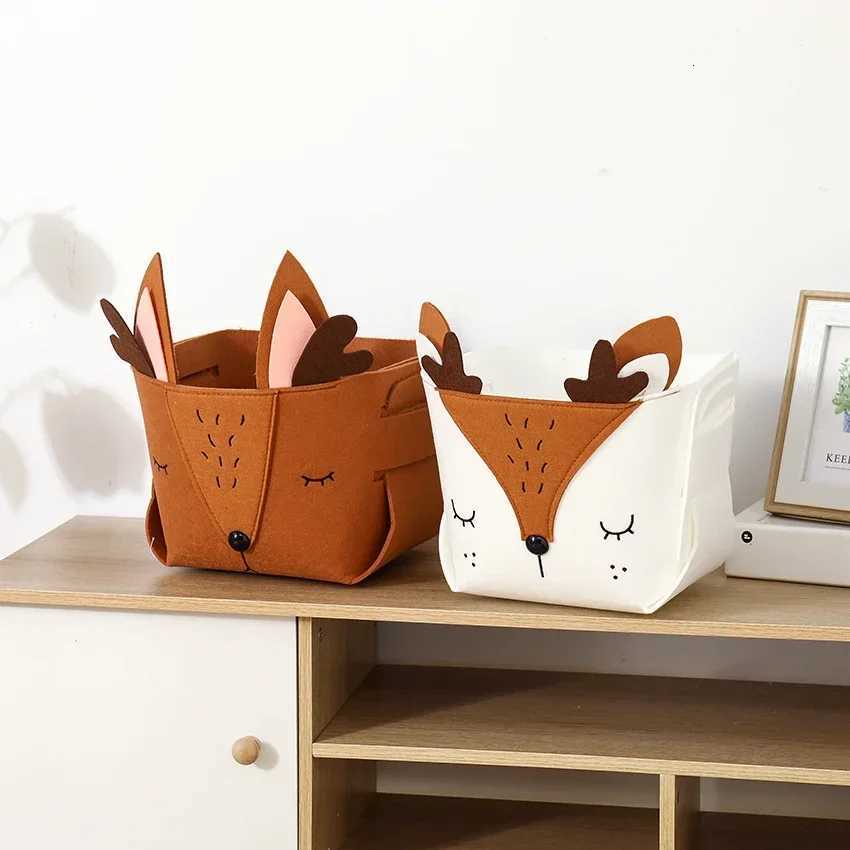 Cute Cartoon DIY Storage Box Felt Fabric Foldable Storage Basket For Nursery Toys Organizers Y251112