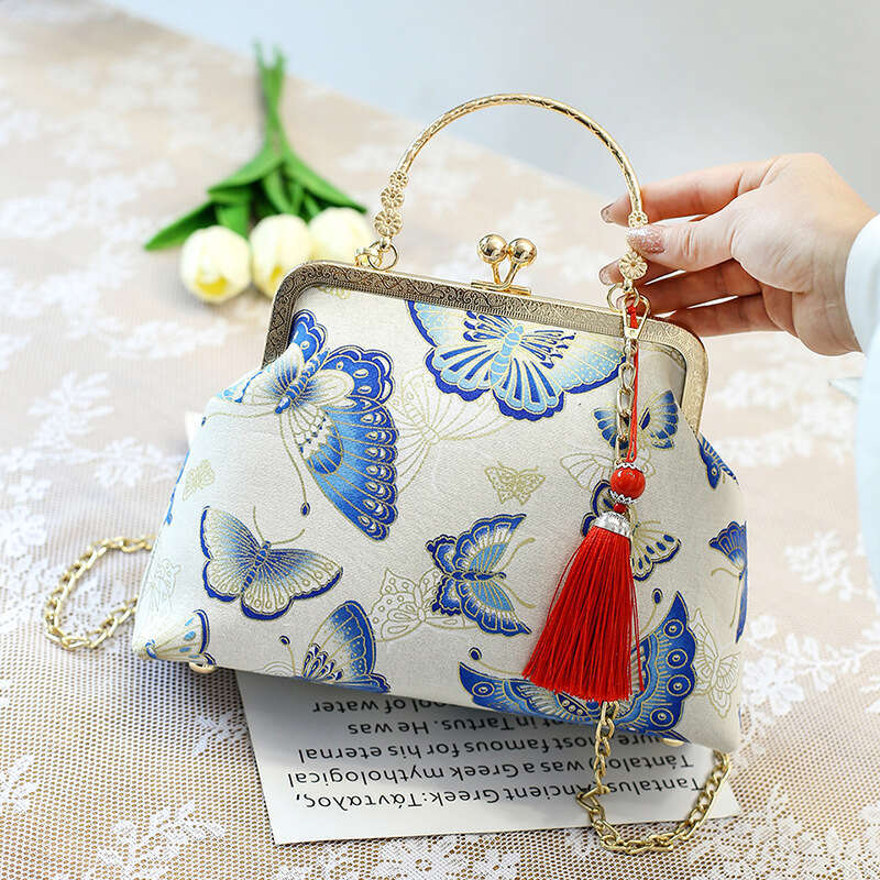 designer bag Single shoulder crossbody antique paired with cheongsam bag, new Chinese style finished gold handbag for women