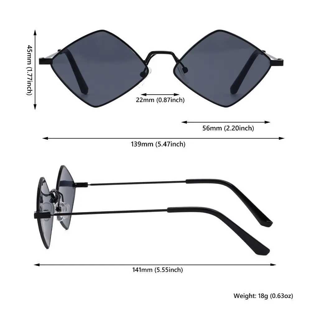 Fashion Diamond Shaped Metal Sunglasses 2025 Simple Beach Sunshade Sun Glasses Trend Small Frame Outdoor Shades UV400 EyewearC250412