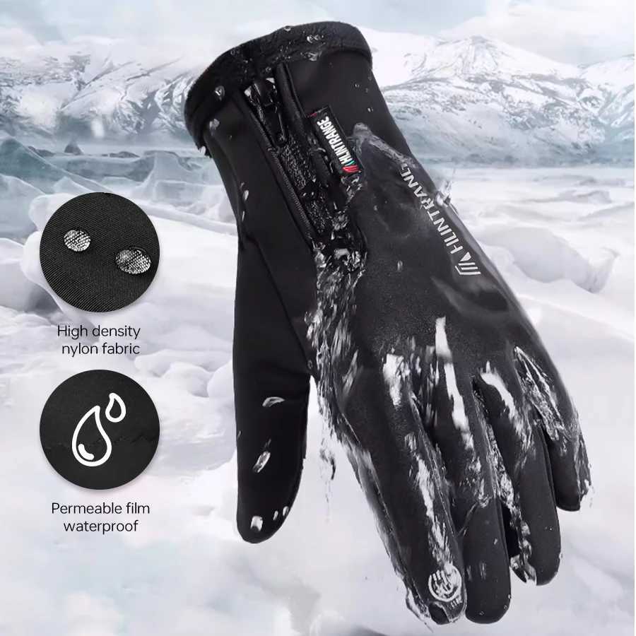 Heating Gloves USB 5-Second Fever Splashproof Touchscreen Polar Fleece Winter Warm Full Finger Gloves Heated Cycling MittensC250412