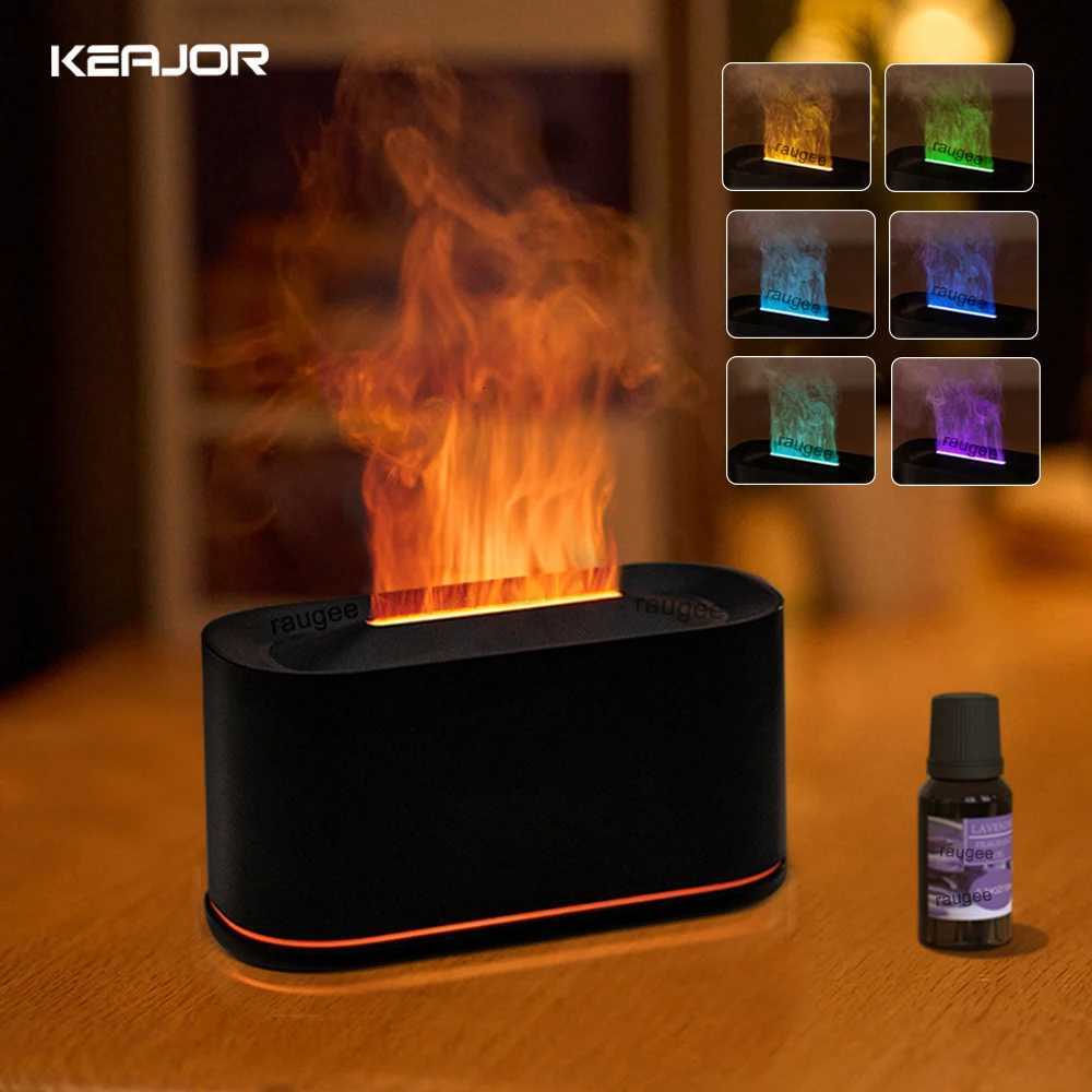 Aroma Humidifier Flame Essential Oils Diffuser Air Humidifier for Home Bedroom Mini Air Fragrance Diffuser with LED Night Light Y251113