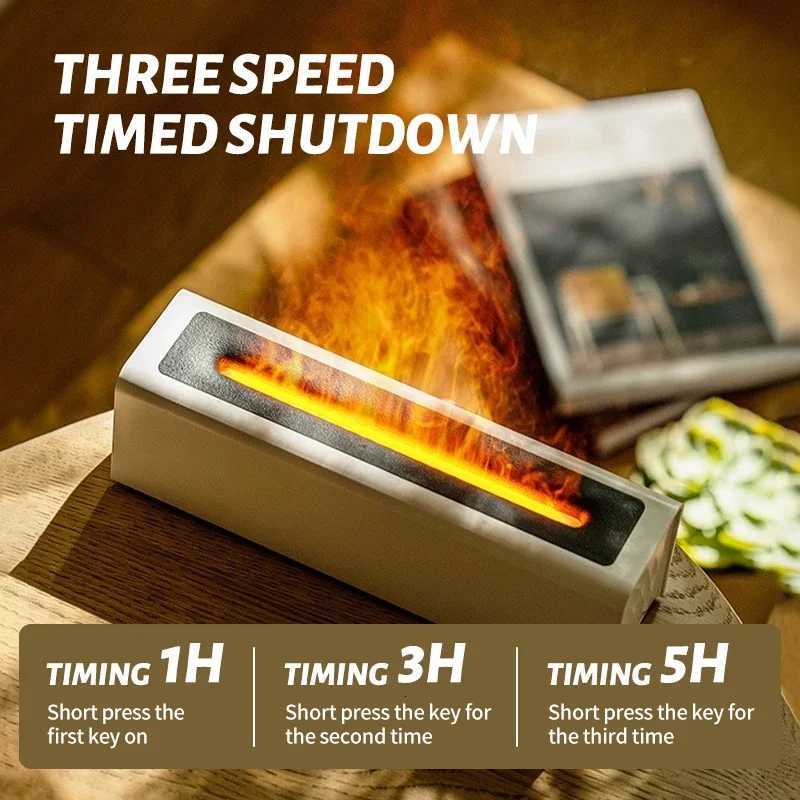 Desktop Seven Color Simulation Flame Diffuser Home Office Usb Plug-in Air Humidifier Fragrance Machine Humidifier Diffuser Y251113