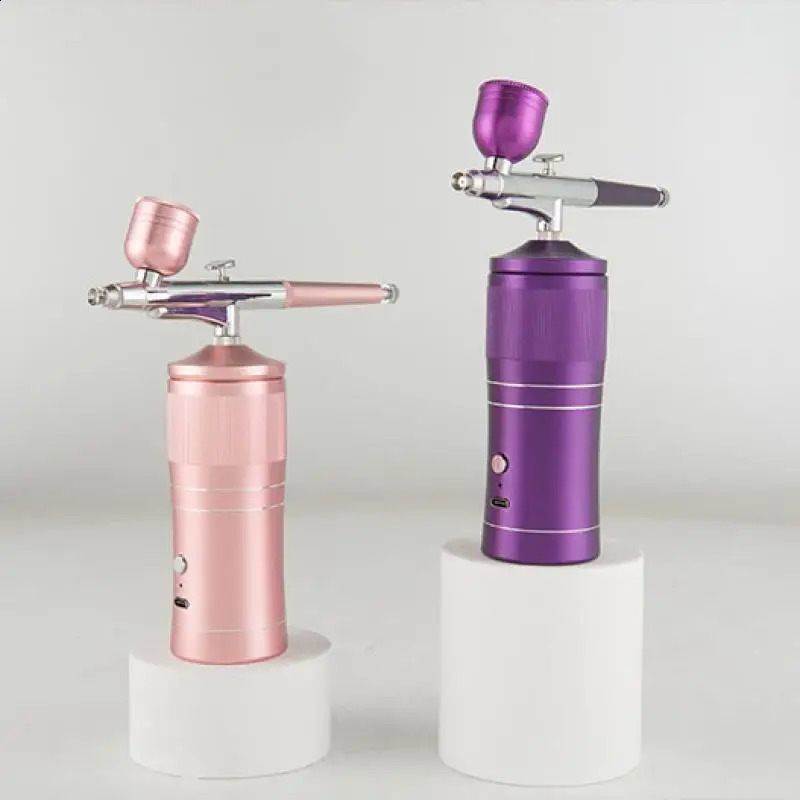 Rechargeable Airbrush Compressor Kit Air Brush Sprayer Gun Water Oxygen Deep Hydrating Machine for Nail Art Tattoo Cake Makeup 250409