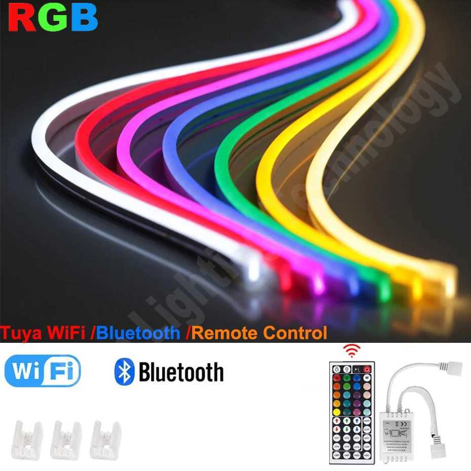 Tuya Smart WiFi RGB LED Neon Light Strip12V 120Leds/m Flexible Tape Bluetooth/ Remote Control Waterproof Lamp Decor for Room W251112