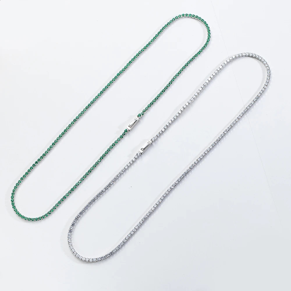 ANDYWEN 925 Sterling Silver Gold 2mm Tennis Chain Choker Necklace Long Chain 37.5cm Women Party Wedding Fine Jewelry 250407