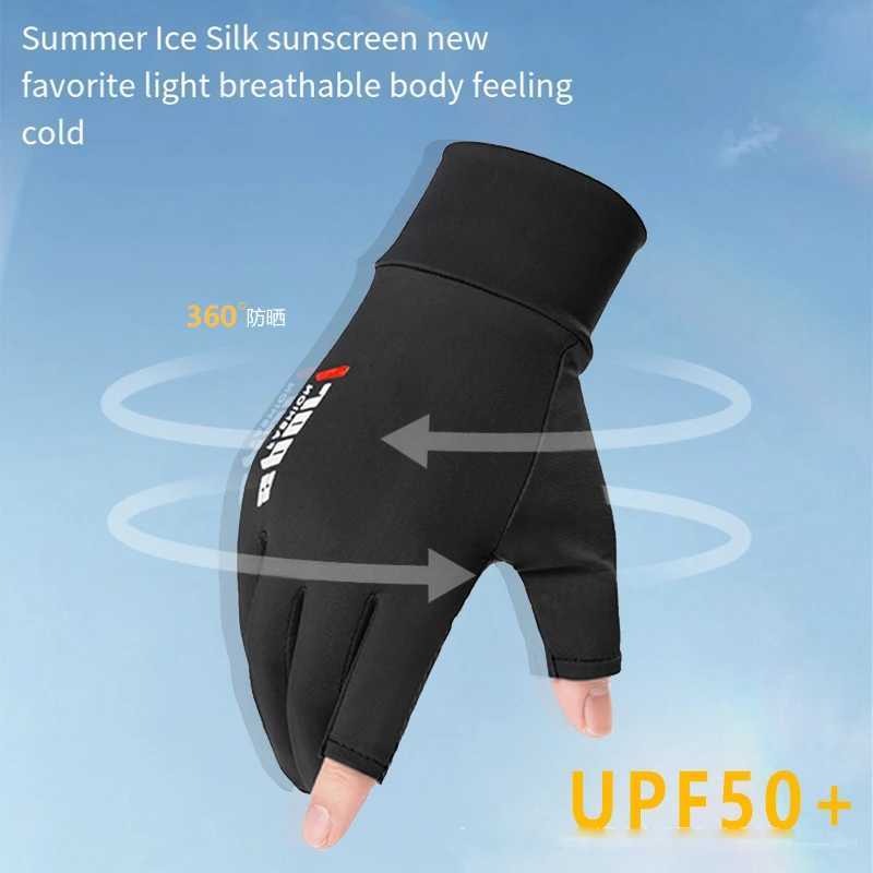 1Pair Fishing Gloves 2 Finger Flip Waterproof Windproof Photograph Men Women Gloves Velvet Warm Protection Fish Angling GlovesC250412