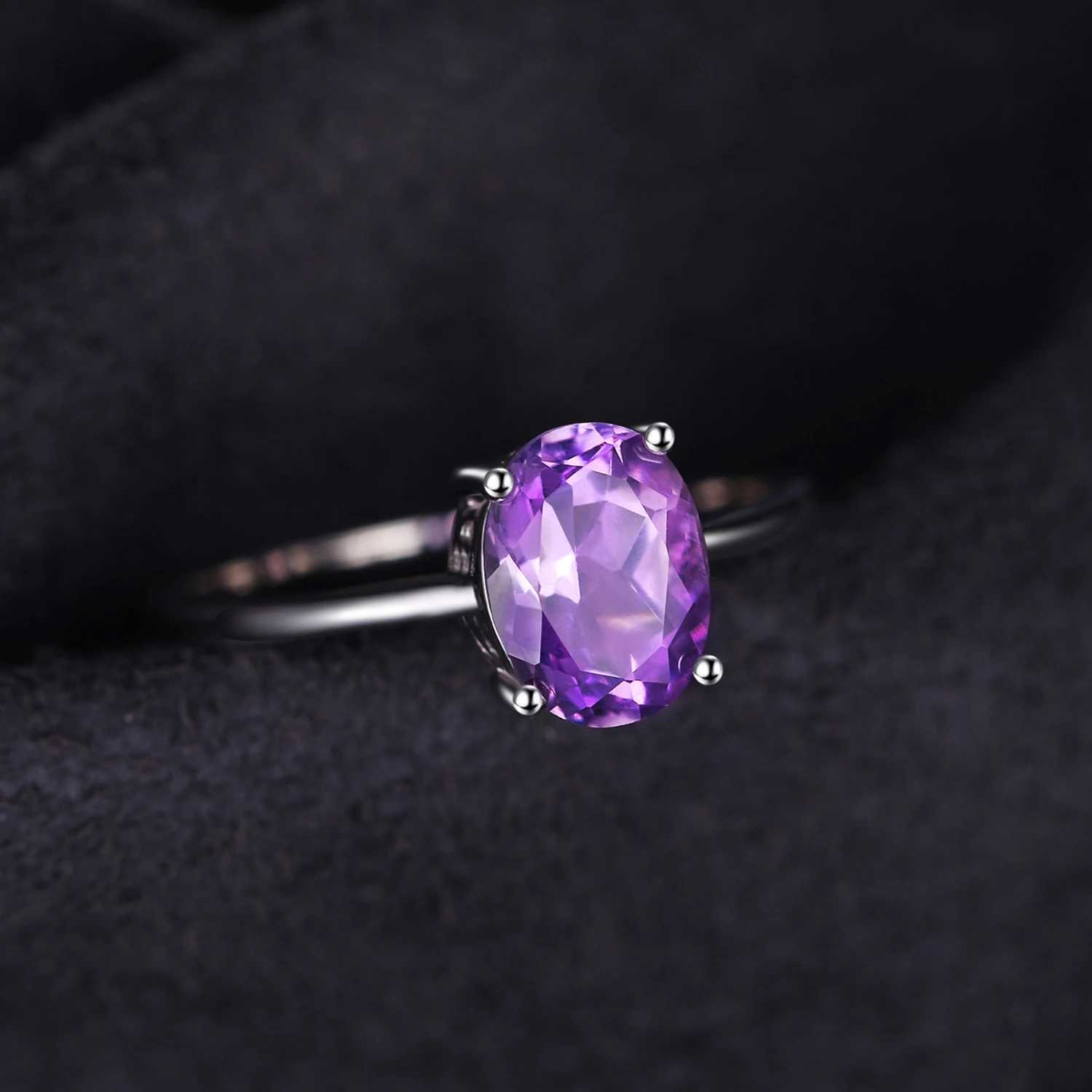 JewelryPalace Rose Gold Yellow Gold Plated Oval Natural Amethyst Citrine Garnet Topaz Peridot 925 Sterling Silver Ring for WomenT251113