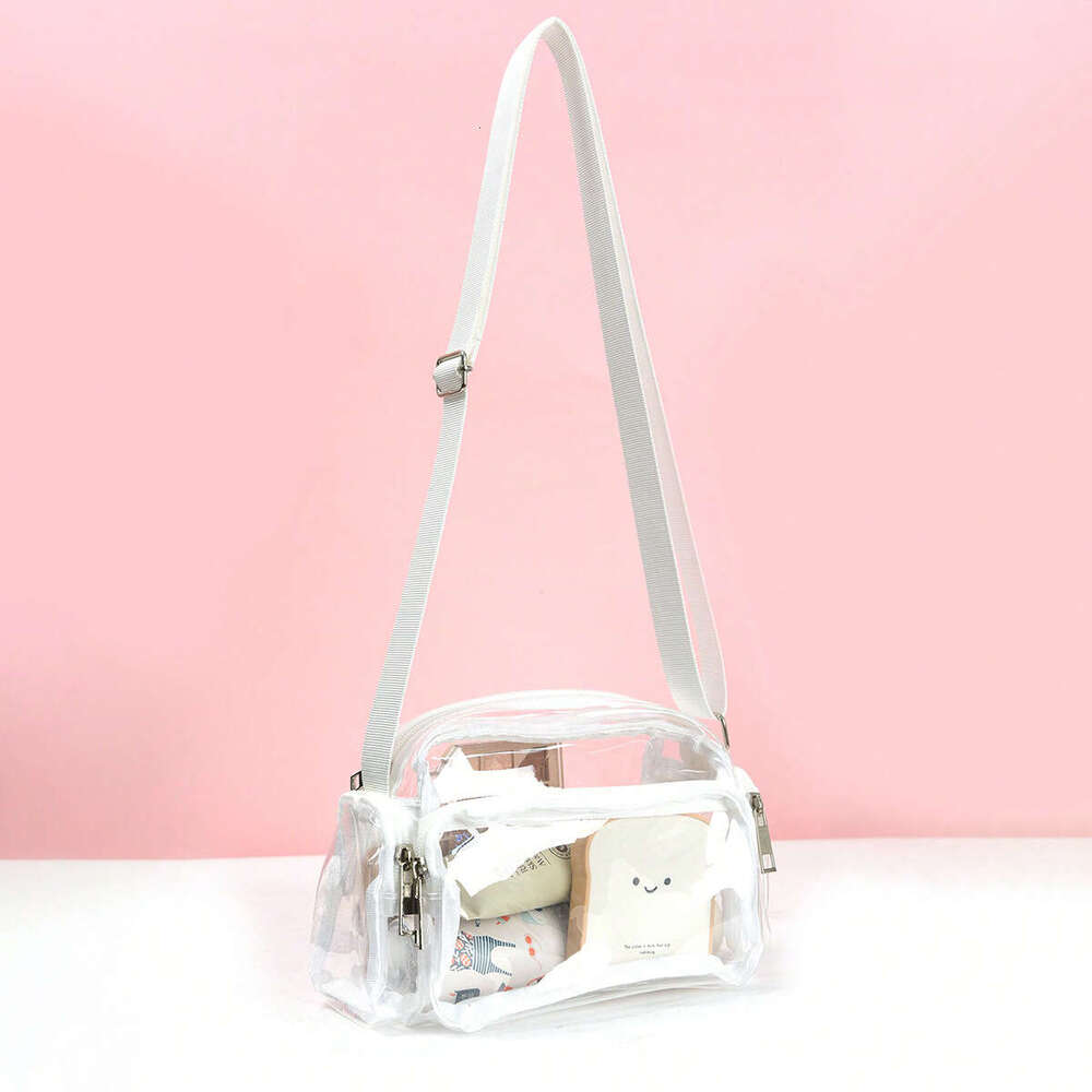 Transparent diagonal for women, PVC waterproof summer single shoulder bag, multi-color multi opening crossbody bag