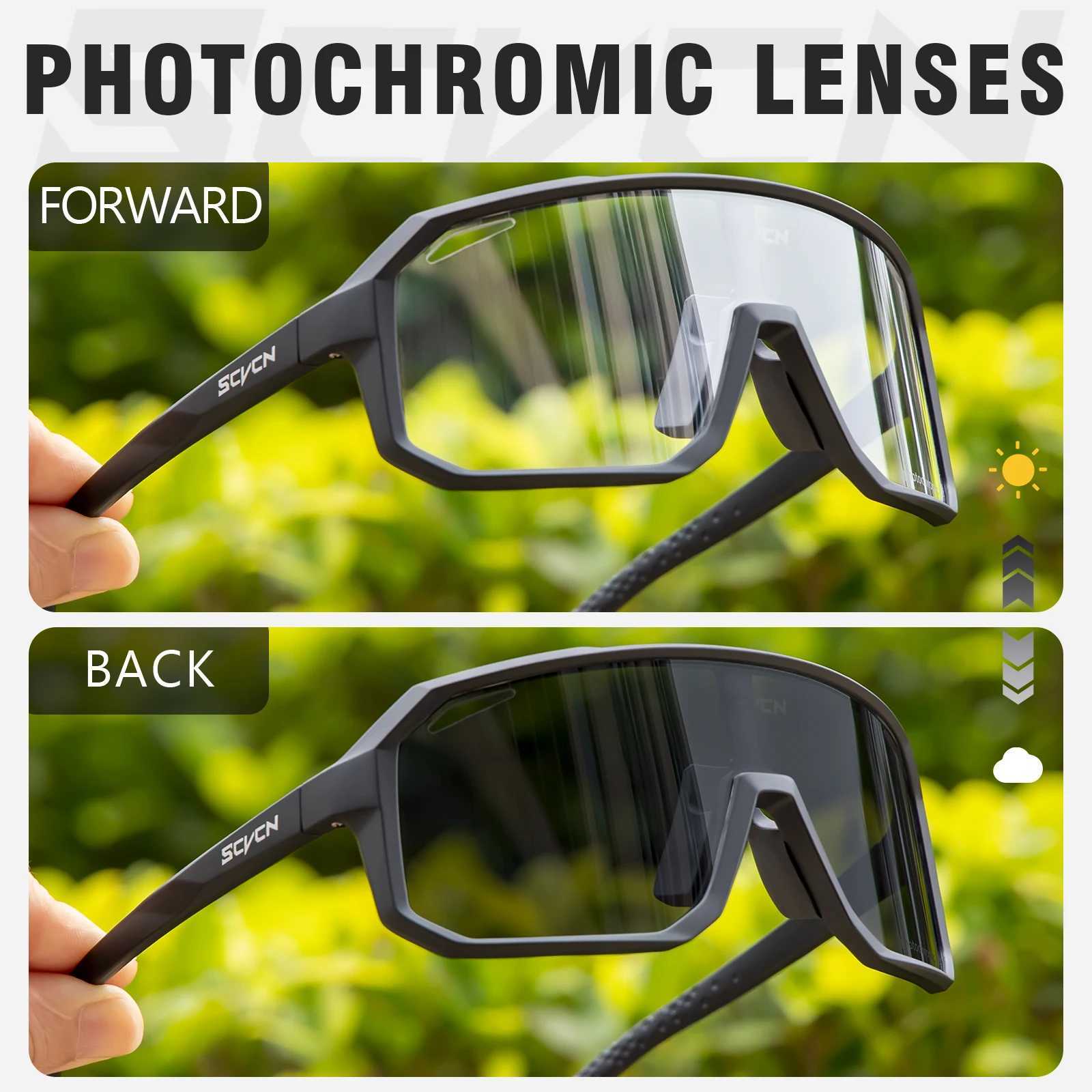 SCVCN New Cycling Glasses Bike Sunglasses Men UV400 Eyewear Outdoor Sports MTB Goggles Bicycle Women Riding Hiking SunglassesC250412