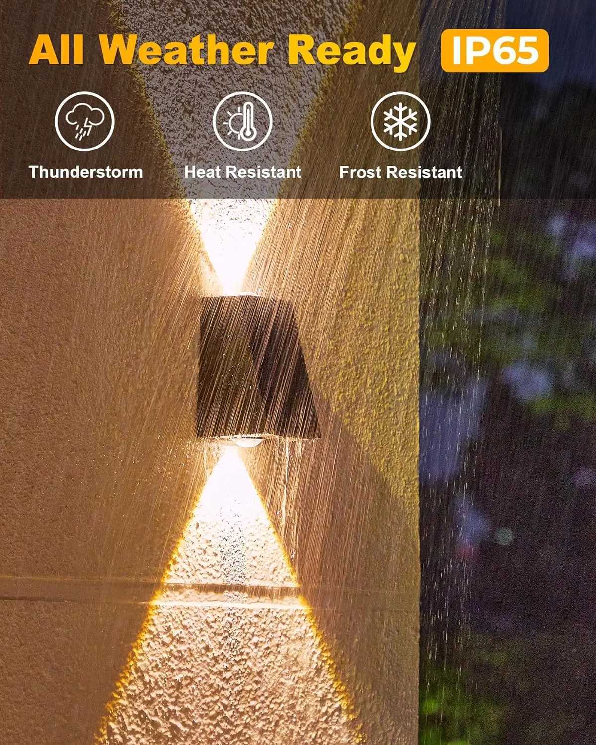 2 LED Solar Wall Lamp Waterproof Outdoor Solar Garden Decor Lights Up and Down Luminous Lighting for Street Balcony Garden Villa M251113