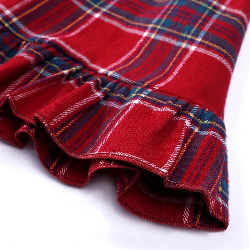 2025 Spring Pyjamas Sets Kids Girls Boys Loungewear baby Pajamas Matching Family Pjs Winter Baby Soft Velvet Plaid Dress 250403