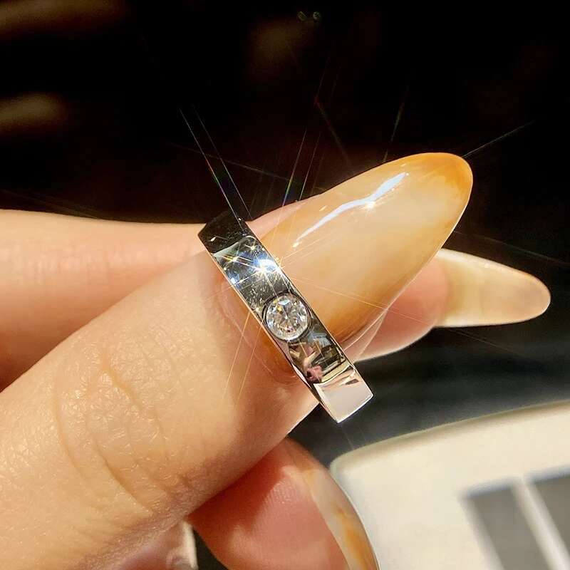 GRA Simple Certified Pure Moissanite Diamond Engagement Rings For Men Gift Real 925 Sterling Silver Top Quality Fine Jewelry