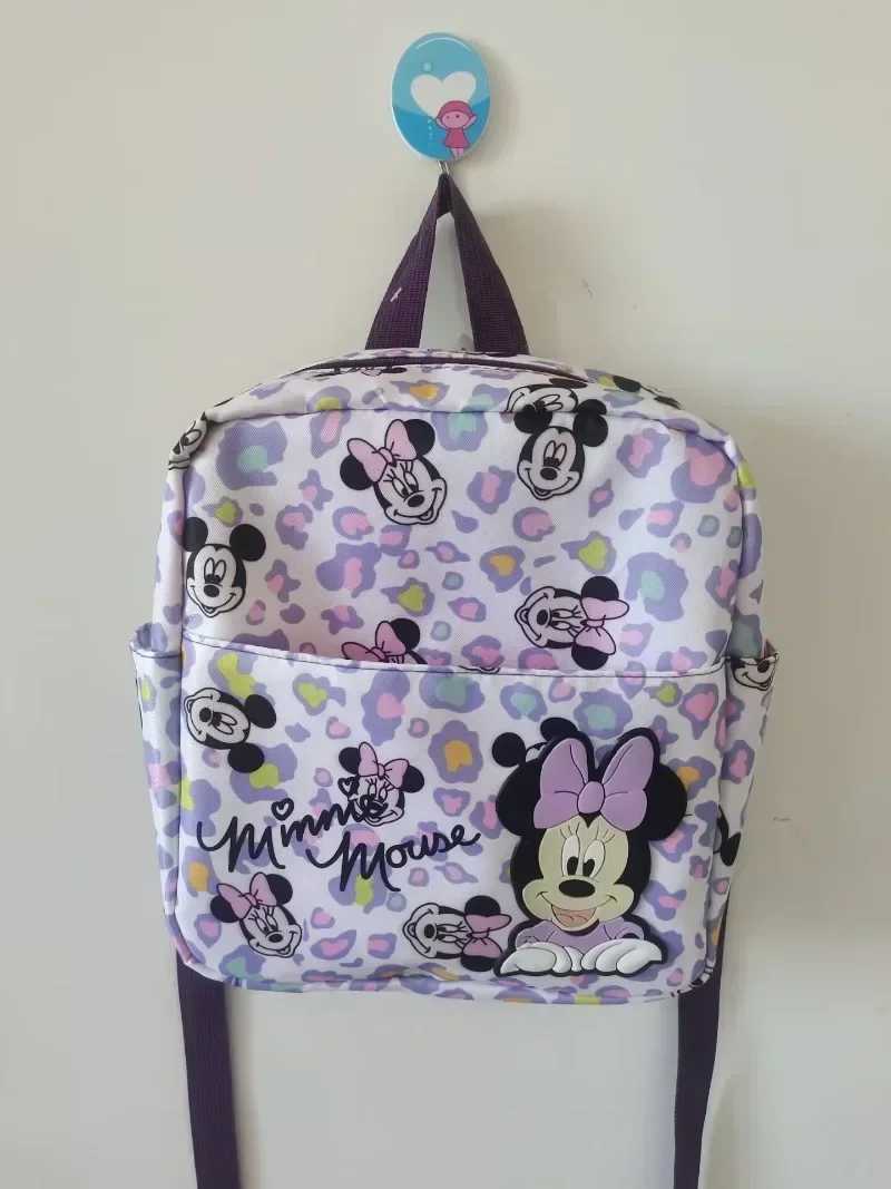Disney Cute Mickey and Minnie Childrens Backpack Disney Girls Cartoon Printing Large Capacity Book Storage Kindergarten Baby BackpackXJ250412