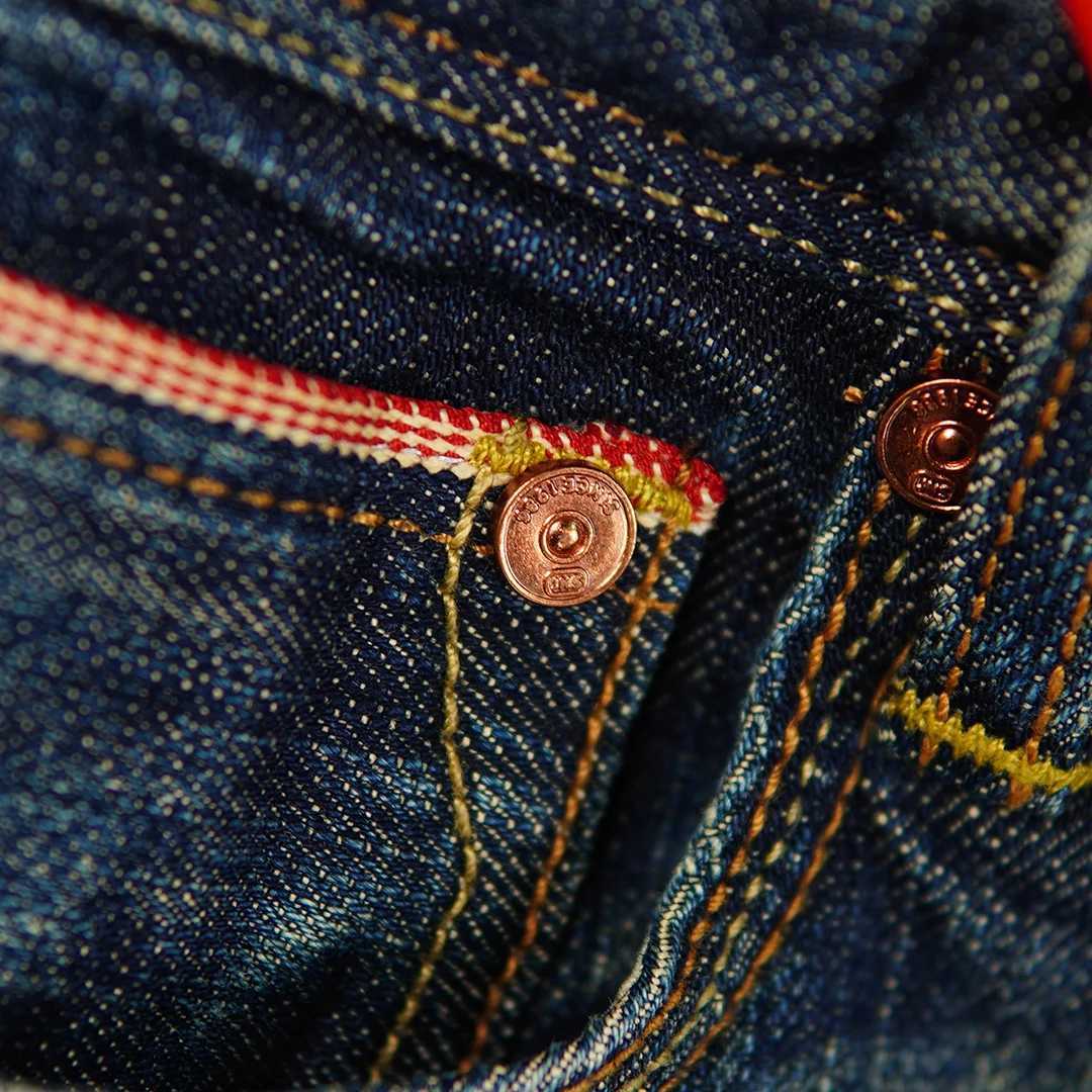 Heavyweight 16oz Red Selvedge Denim Jeans for Men Stretch Slim Straight Leg American Retro Trousers for Autumn and Winter 5KM M251113