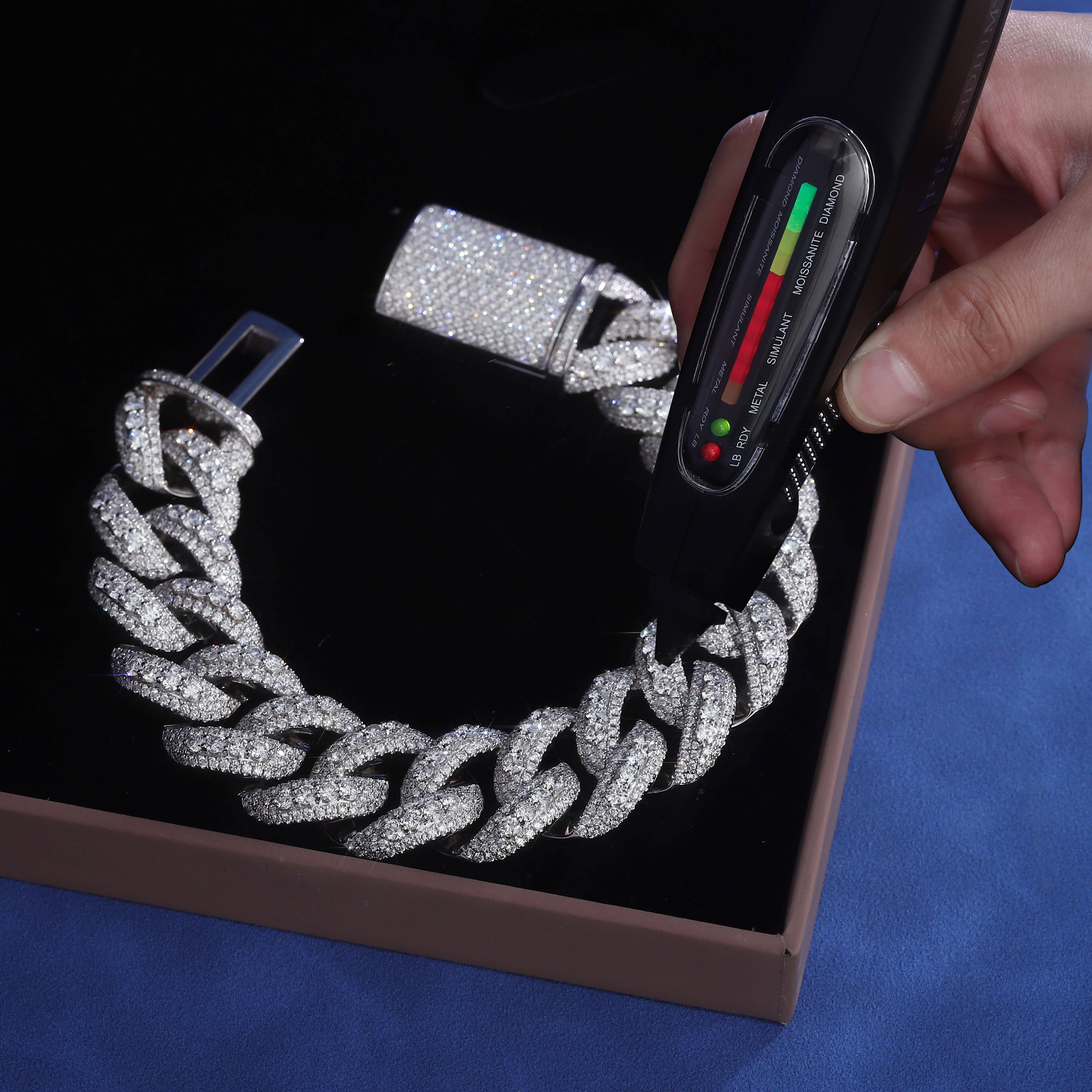 Factory Custom 10K White Gold VS Lab Grown Diamond DEF Hip-Hop Rap Style Heavy Iced 7-24 Inches 20mm Cuban Link Necklace Men