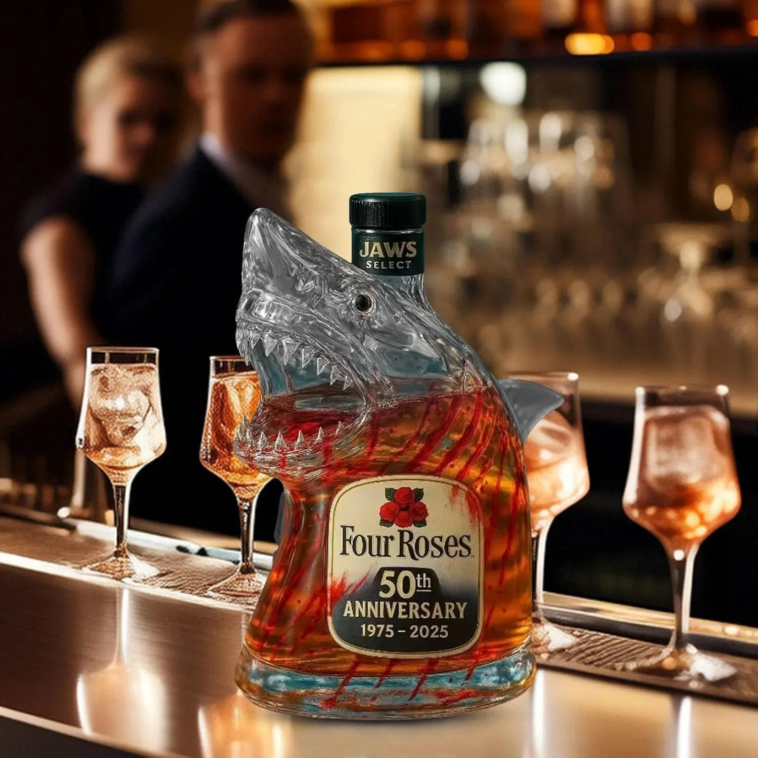 Shark Statue Wine Bottle Decanter Decoration For BarOfficeHome Animal Whiskey 3D Engraved Glass 320ml 251113