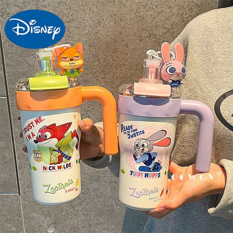 Disney Zootopia Judy Hopps Nick Wilde Thermos large capacity easy to carry outdoor home office cup childrens birthday gift H251203