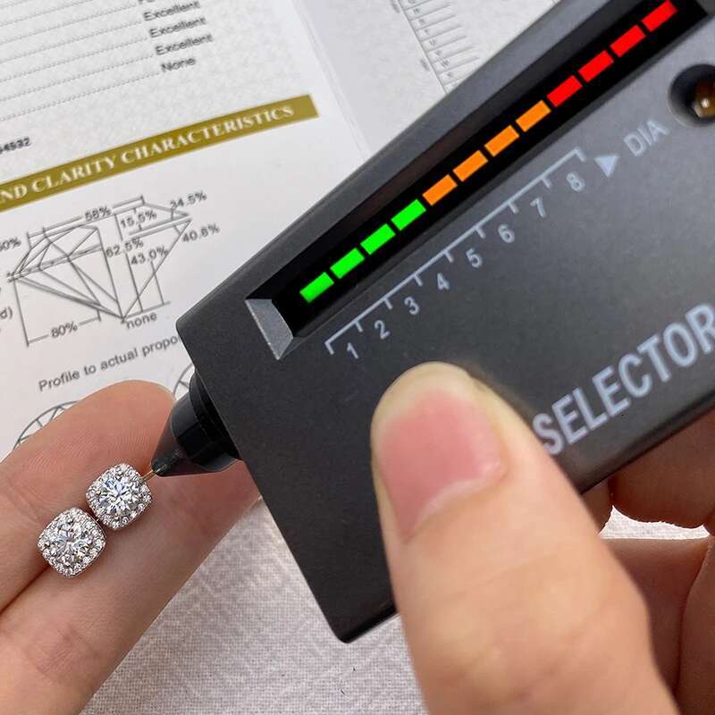 GRA Shiny 0.5-1CT Square Real Moissanite Diamond Stud Earrings For Women Real 925 Sterling Silver Daily Gift Dating Fine Jewelry