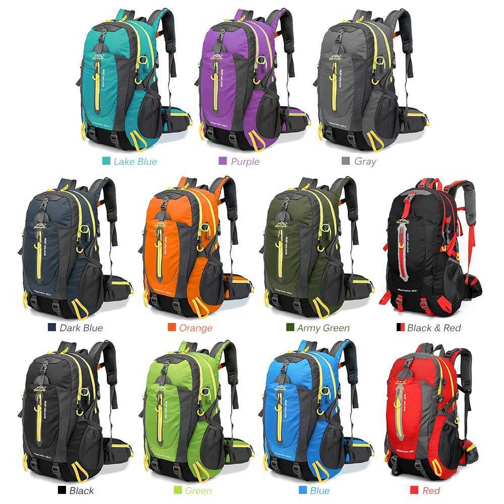 40L Water Resistant Travel Backpack Camping Hiking Laptop Daypack Trekking Climbing Back Bags For Men Women Hiking SuppliesZ250412