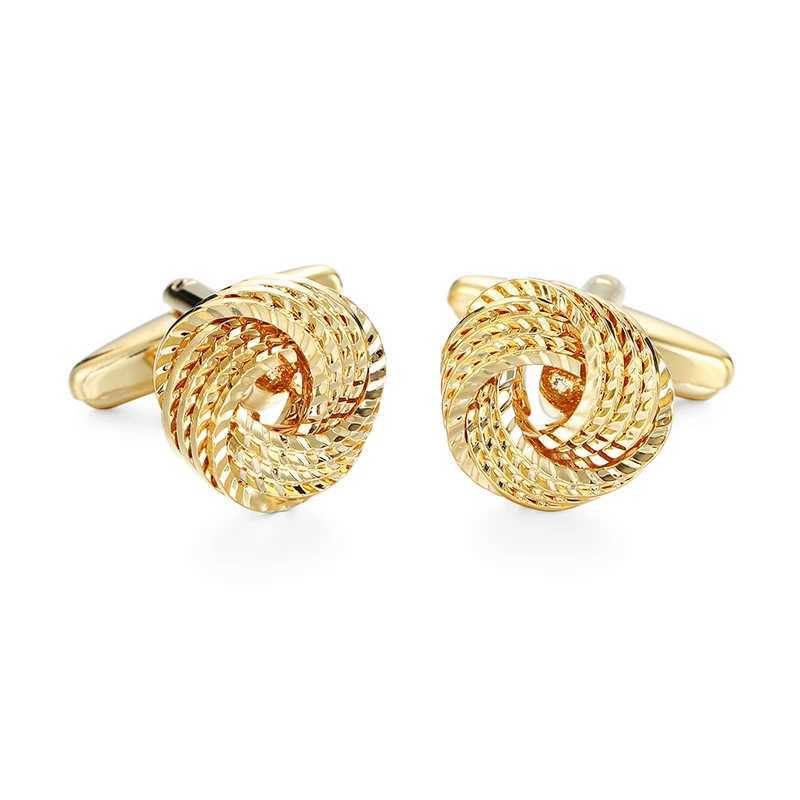 High quality French classic cufflinks twisted cufflinks in gold silver black blue purple mens knot mens jewelry cufflinksT250412