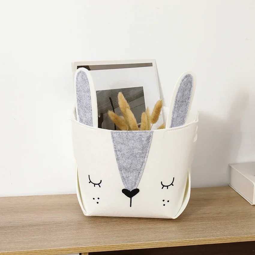 Cute Cartoon DIY Storage Box Felt Fabric Foldable Storage Basket For Nursery Toys Organizers Y251112