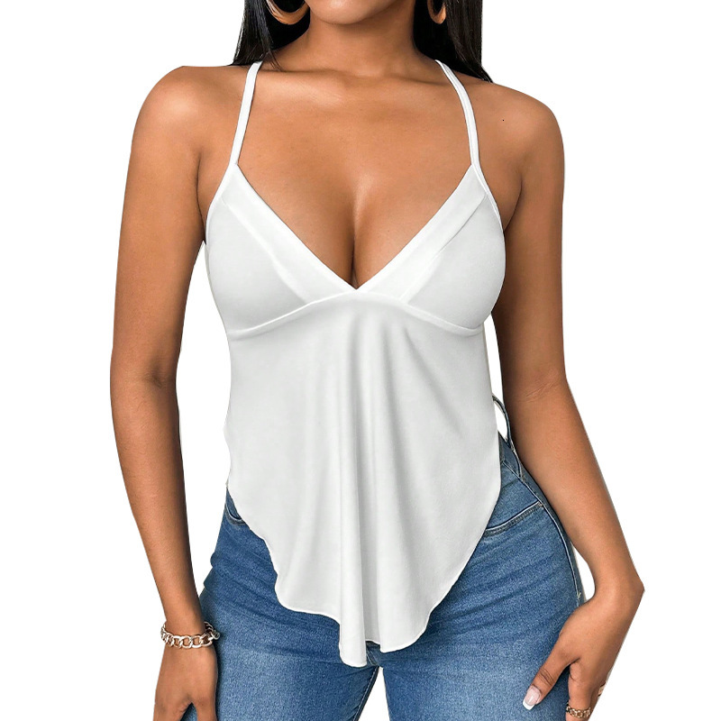 Womens clothing 2025 summer new suspender top sexy beach vest