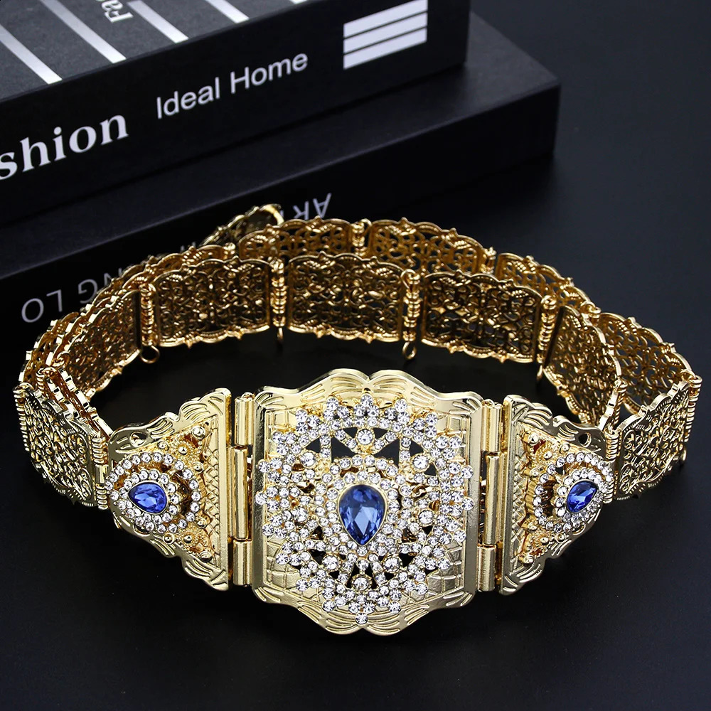 Sunspice Chic Morocco Caftan Womens Gold Arabic Waist Chain Crystal Bridal Jewelry Body Chain 250408
