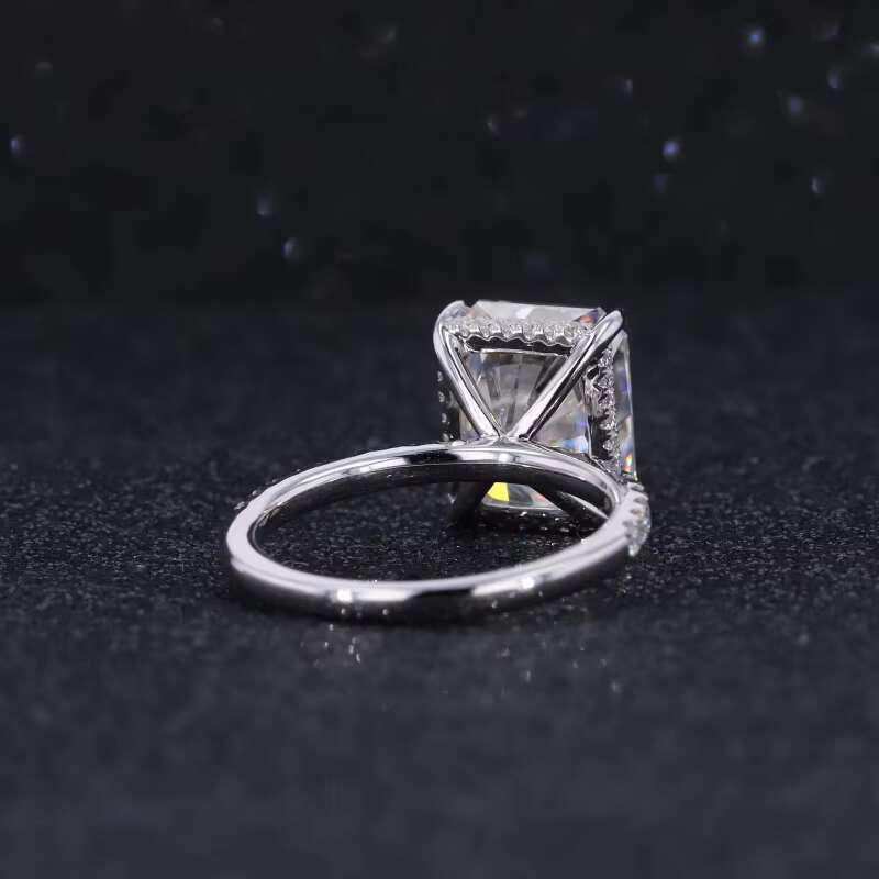 9k/10k/14k/18k Solid Gold 9*11mm Radiant Cut Moissanite Luxury Rings Jewelry Women