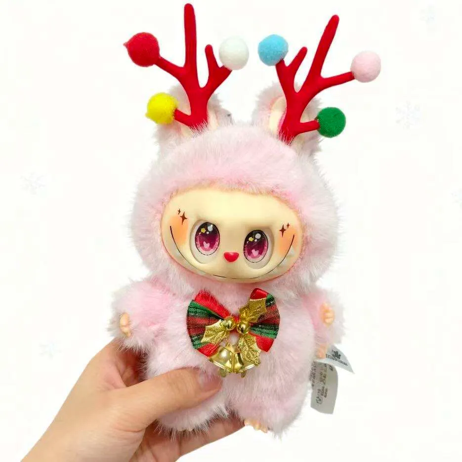 Labubu Christmas Edition Doll Kawaii Character Face Doll Clothing Roll Keychain Decorative Gift Pendant Blind Bag Christmas Gift 2025
