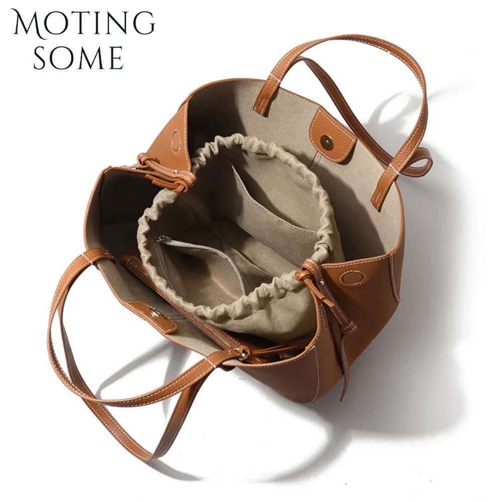 Motingsome 100% Genuine Leather Bag Woman Casual Tote Large hot Capacity Shoulder Purses Designer Handbag 2025