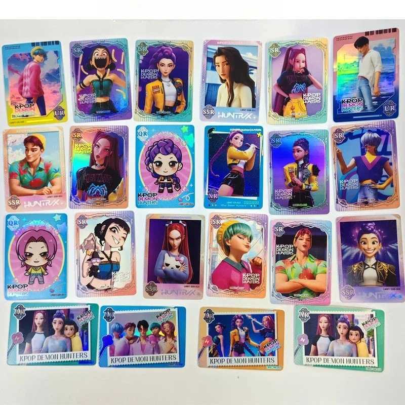 150pcs KPop Demon Hunters Collectible Cards Advanced Laser HUNTR/X Trading Card Set Premium Flash Cards for Anime Fans Z251111
