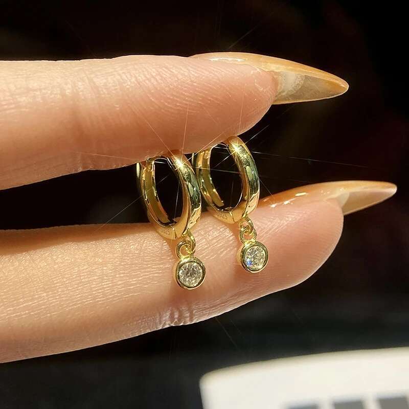 GRA Exquisite Bubble Certified Moissanite Diamond Hoop Earrings For Women Real 925 Sterling Silver Dating Shiny Luxury Jewelry