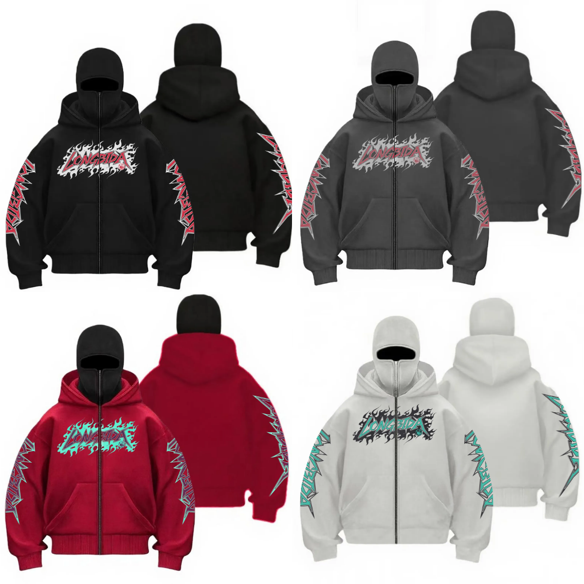 Designer Men's Hoodies Autumn and Winter Double Hat Hooded Sweatshirt Men's Zipper Style Masked Sweatshirt Sports Casual Loose Jacket S-3XL