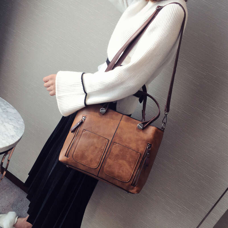 New Large Simple and Fashionable Women's Handbag Single Shoulder Crossbody Bag Bags