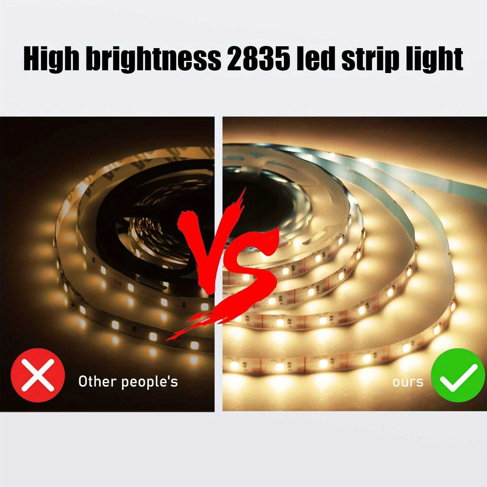 1-5m 5V LED Strip Lights 2835 USB 60 LEDs/m TV Backlight Flexible Lighting Ribbon Tape for Bedroom Wardrobe DIY Decoration Light W251112