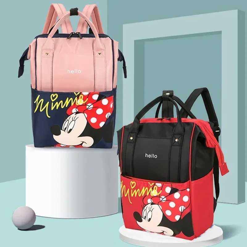 Disney Mickey Mouse Mommy Diaper Bag Multifunctional Backpack Color Contrast Mother Baby Bag Minnie Girl Boy Schoolbag HandbagXJ250412