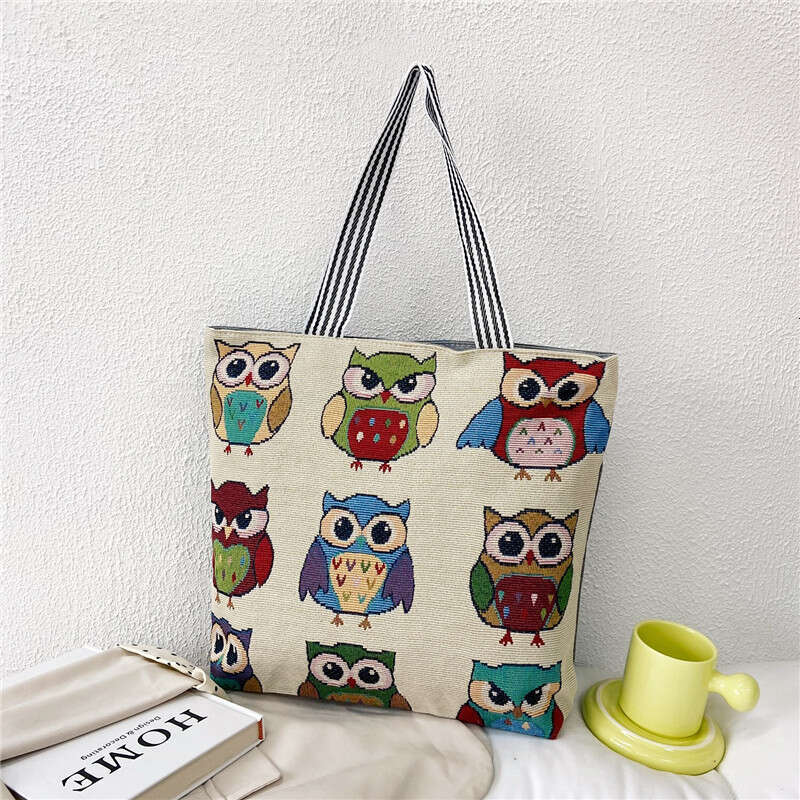 2025 Spring Fashion Illustration Tote Art Shoulder Underarm Single sided Embroidered Bag for Women