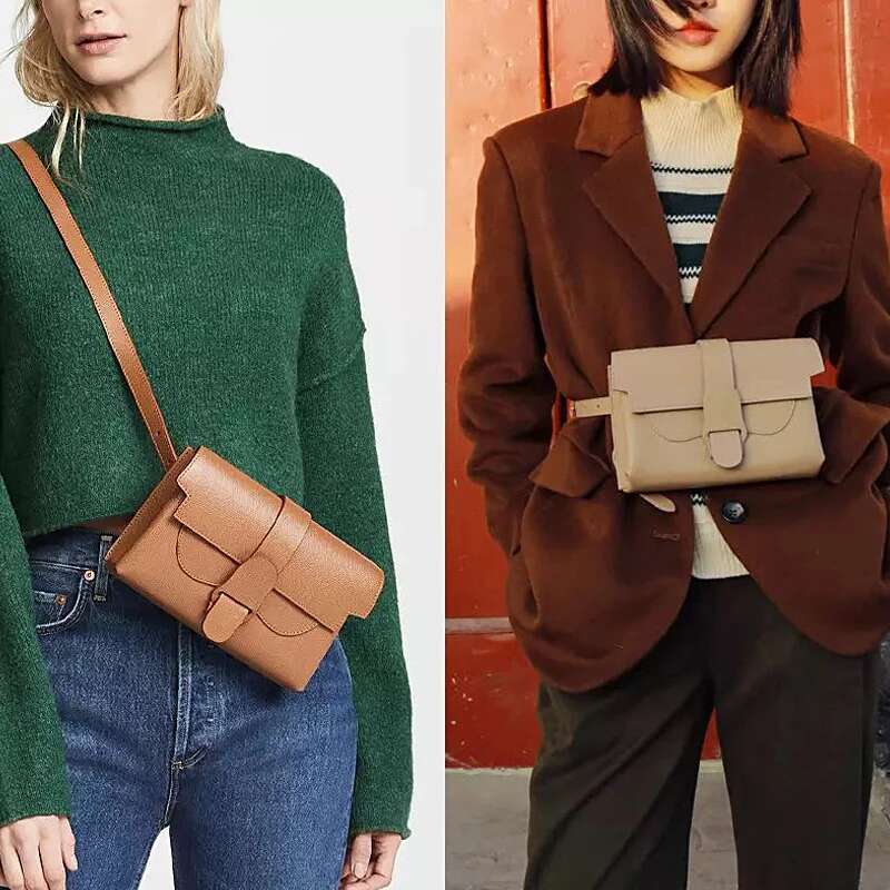 Genuine Leather Waist Bag Fashion Clutch Handbags Women's High Quality Cowhide Retro Style Chest Crossbody Shoulder Bags