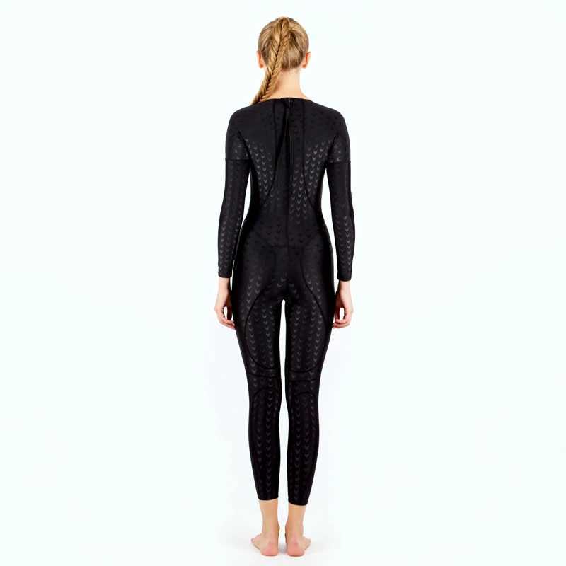 Womens Sharkskin Waterproof Competitive Swimsuit Upf 50 Sun Protection Long Sleeve Swimwear For Swimming Diving SurfingW251113