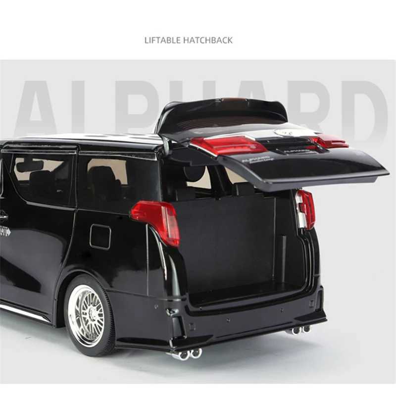 New 1/18 Toyota Alphard MPV Alloy Car Model Diecast Metal Toy Commercial Vehicles Car Model Simulation Sound and Light Kids Gift C251112