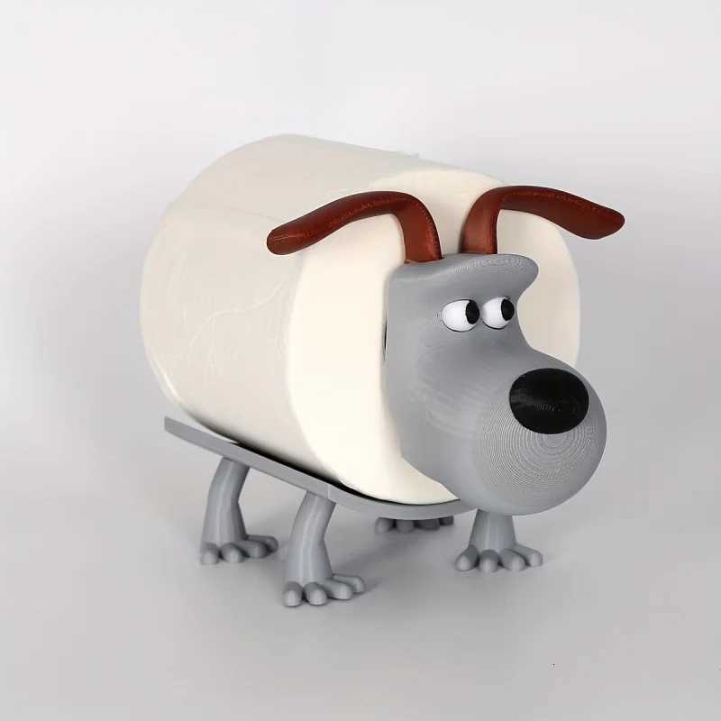 1 piece of cute dog-shaped tissue holder - Beige plastic independent design on the tank for access Y251112