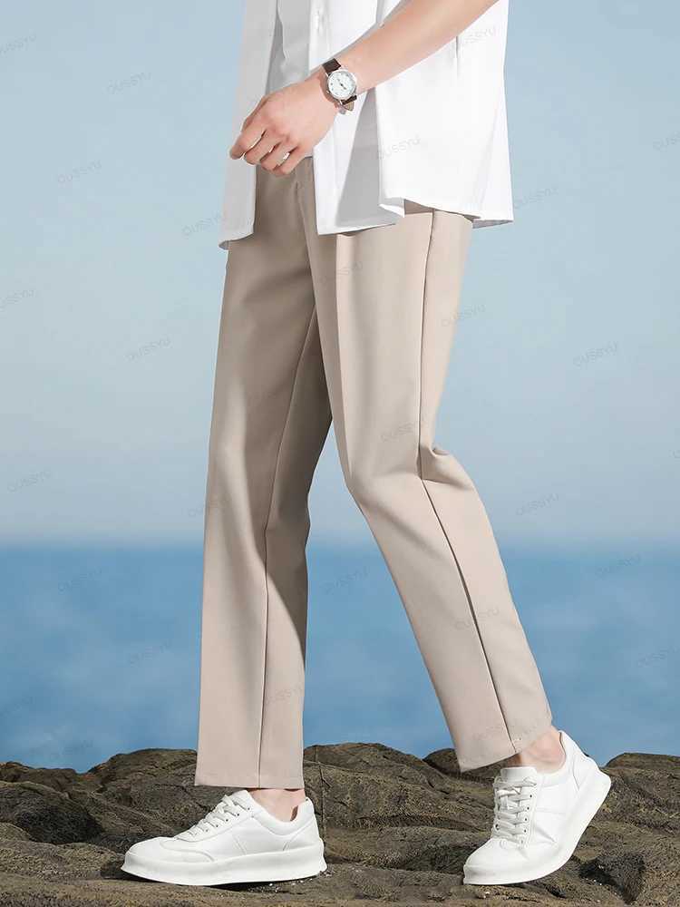 New Light Smooth Soft Set Mens Business Pants Korean Formal Office Banquet Wedding Pants Mens Khaki Plus Size 40 GiftsXJ250412