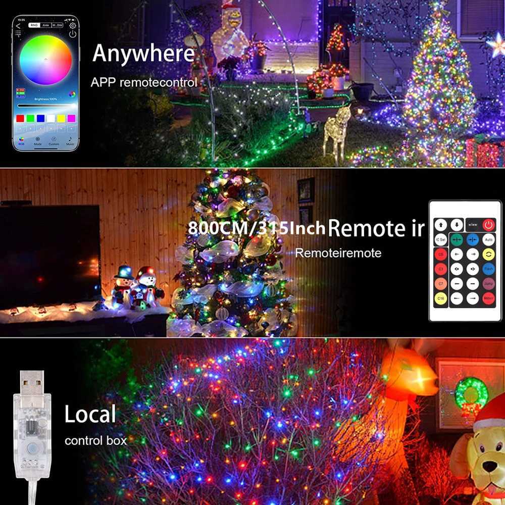 Bluetooth RGBIC LED String with Battery Operated Dreamcolor Smart Fairy Lights string Lights Battery Powered LED String for home W251112