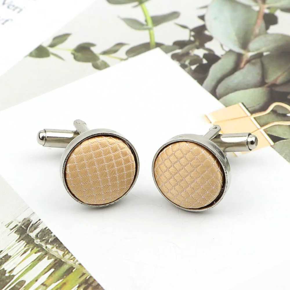 Mens solid color plain weave cufflinks peach gray pink blue branded cufflinks wedding metal simple design mens cufflinksT250412
