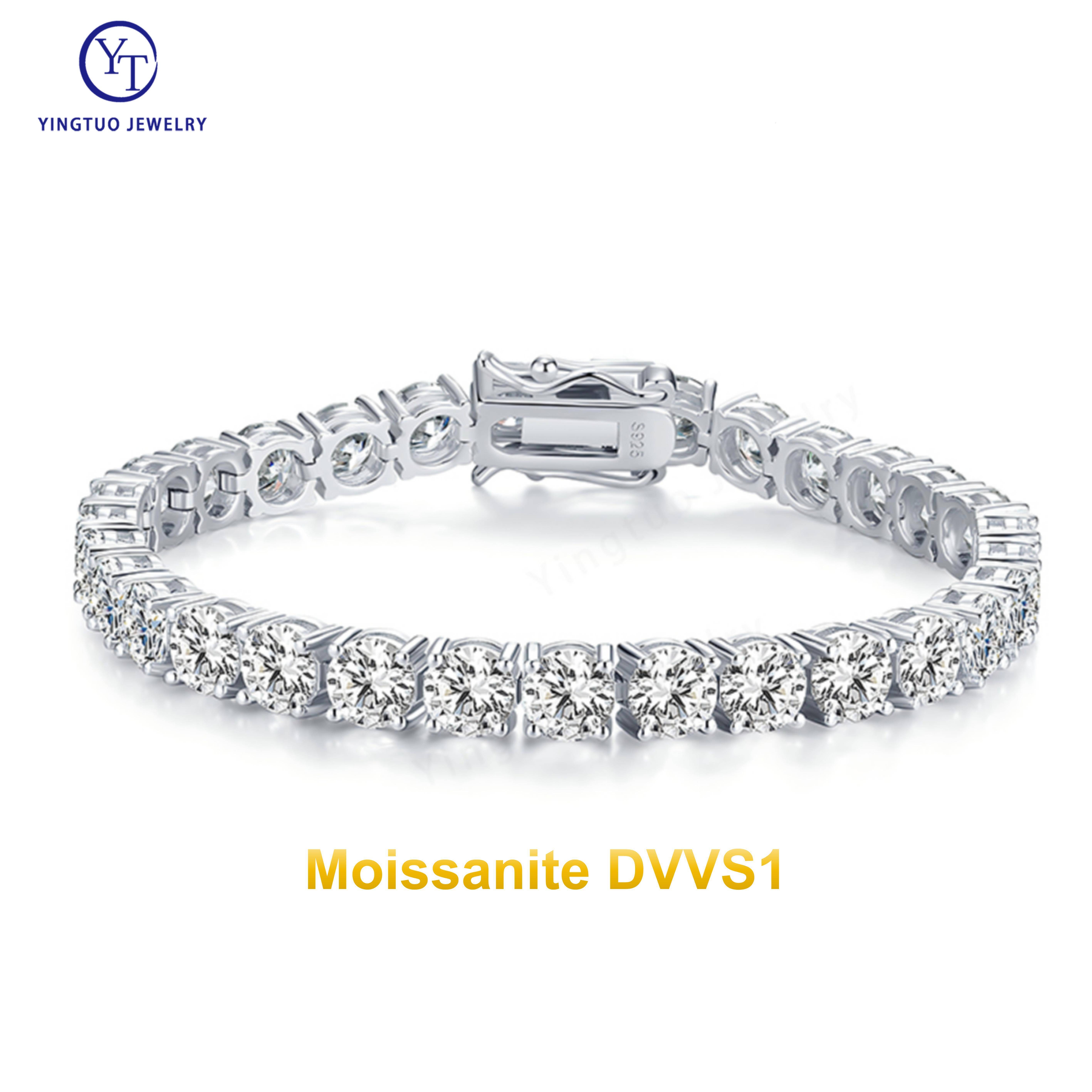 Luxury Moissanite Jewellery 3mm/4mm/5mm/6mm Thin 925 Sterling Silver Vvs Moissanite Tennis Bracelets with GRA