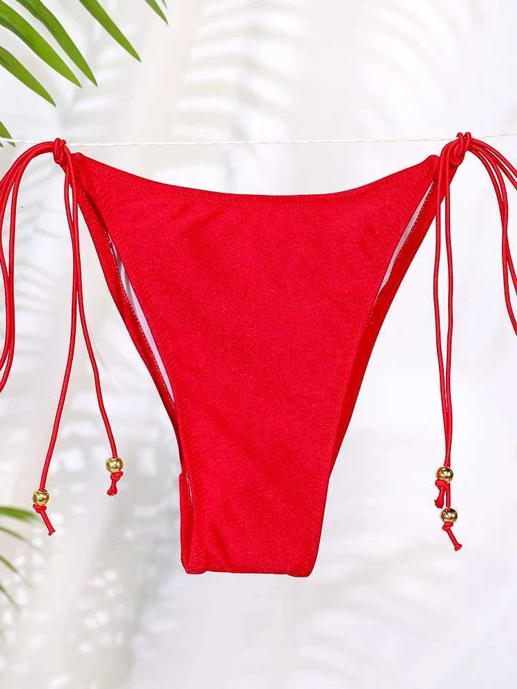 Sexy Triangle Mini Bikini Set Micro Thongs Red Swimsuit Women Bathing Suit Biquini Bandage Beachwear Print Swimwear Thong BikiniW251113